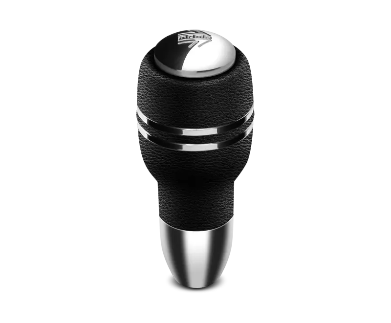 Momo Automatico Shift Knob - Black Leather, Chrome Insert 1