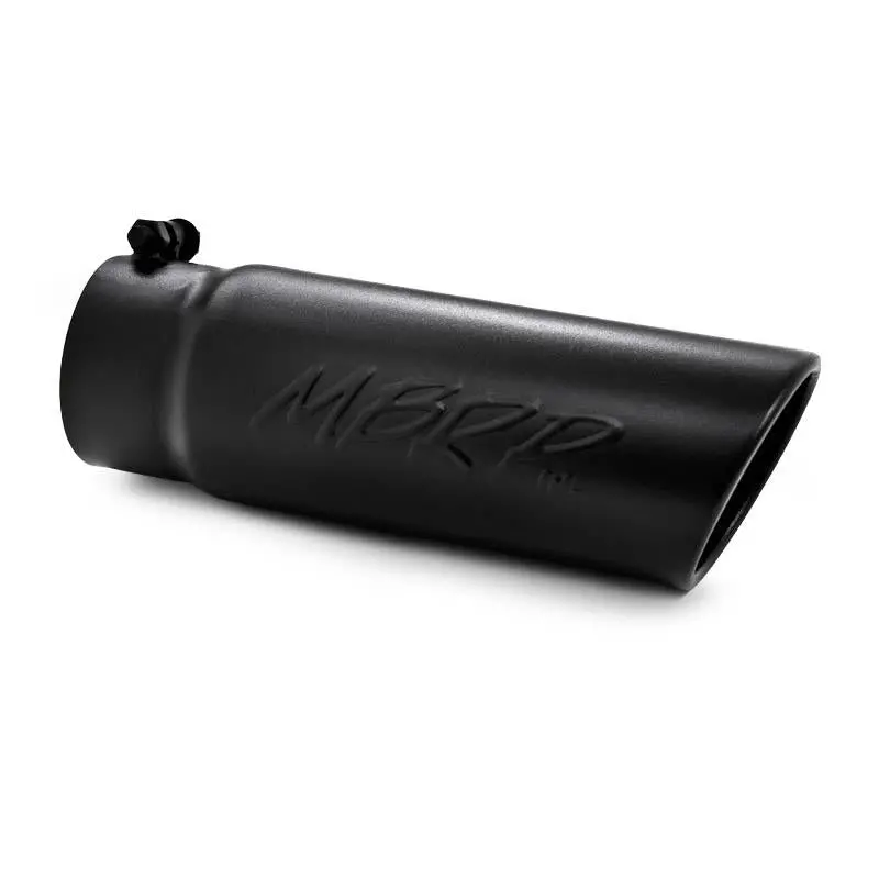 Mbrp Universal Tip 4 O.D. Angled Rolled End 3.5 Inlet 10 Length- Black Finish 1