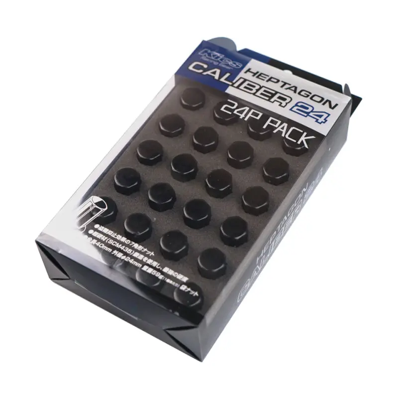 Project Kics 12X1.50 Caliber 24 6H Lug Nut Set (24 Pcs) - Black 1