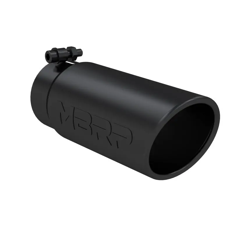 Mbrp Universal Tip 4 O.D. Angled Rolled End 3.5 Inlet 10 Length- Black Finish 2