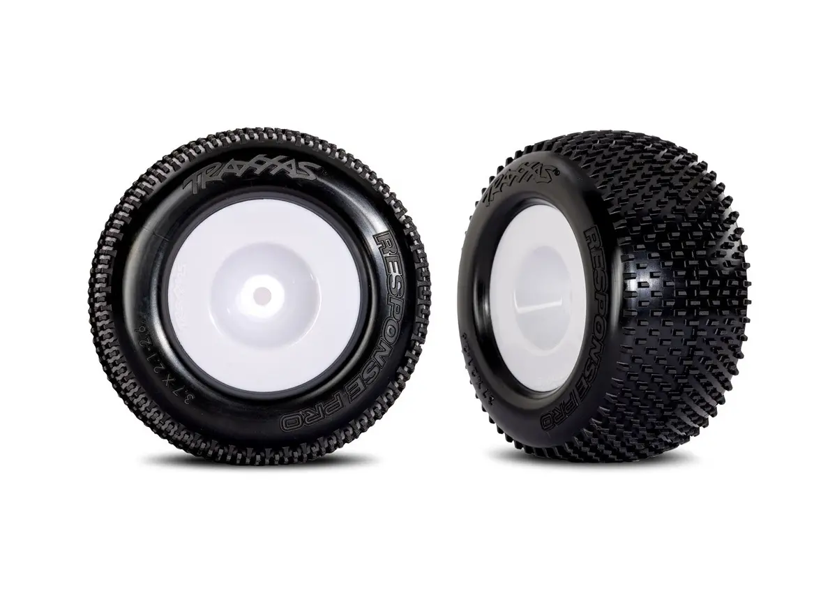 Traxxas White Dished Wheels W/ Response Pro Tires (2) 1