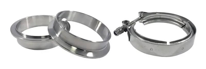 Torque Solution Stainless Steel V-Band Clamp & Flange Kit - 3In (76Mm) 1