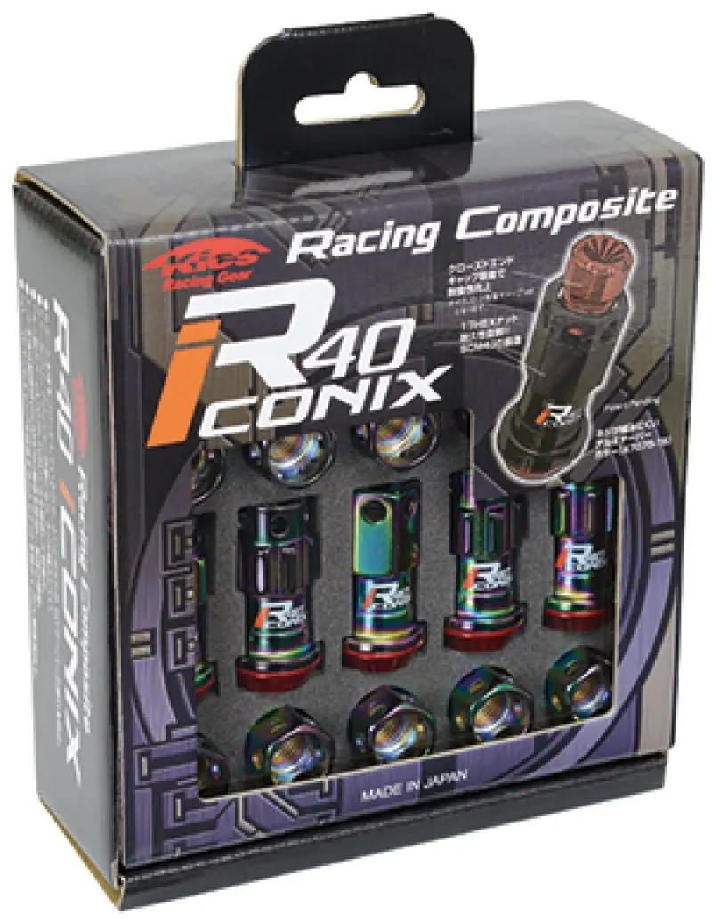 Project Kics 12X1.50 R40 Iconix Lug Nuts - Neo Chrome W/Black Seat W/O Cap (20 Pcs) 1