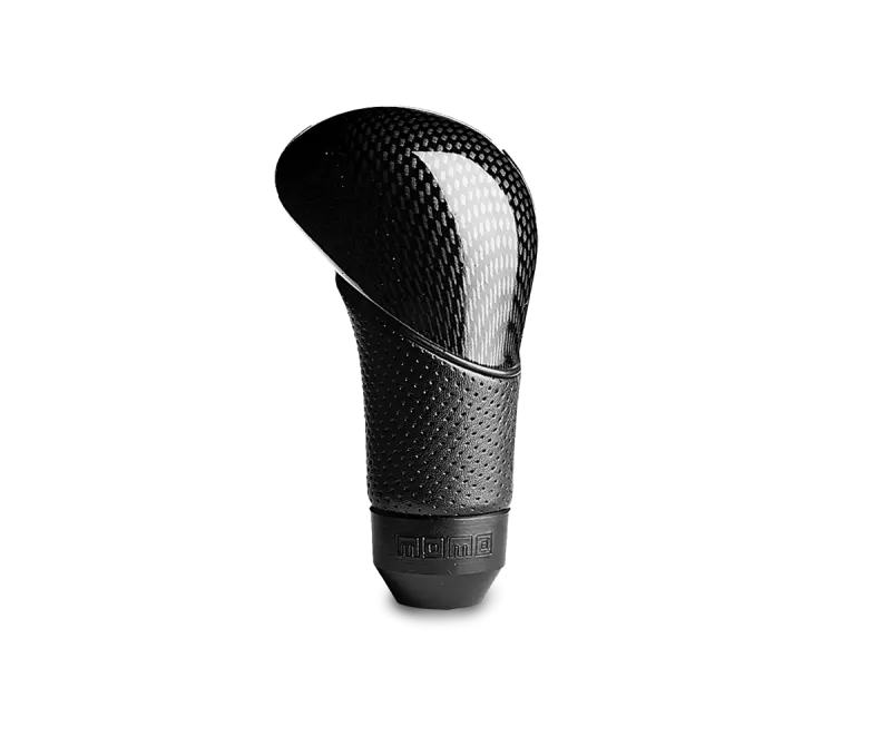 Momo Shadow Shift Knob - Black Airleather, Carbon Effect Insert 1