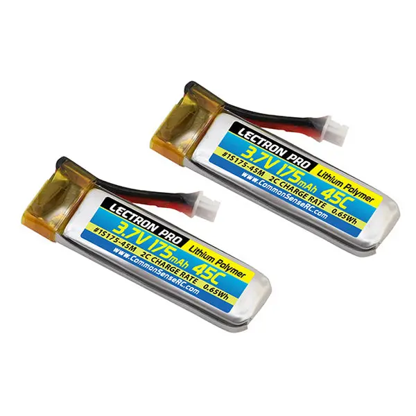 Common Sense Rc Lectron Pro 3.7V 175Mah 45C Lipo Battery 2-Pack For Blade 70S 1