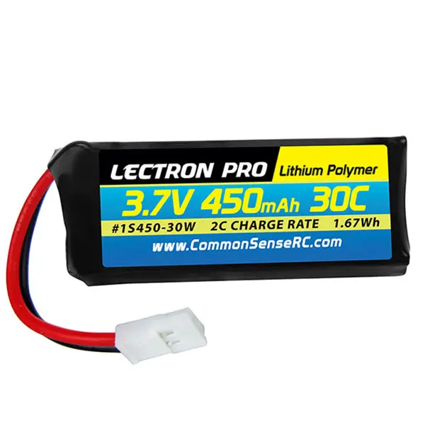 Common Sense Rc Lectron Pro 3.7V 450Mah 30C Lipo Battery With Walkera Connector 1