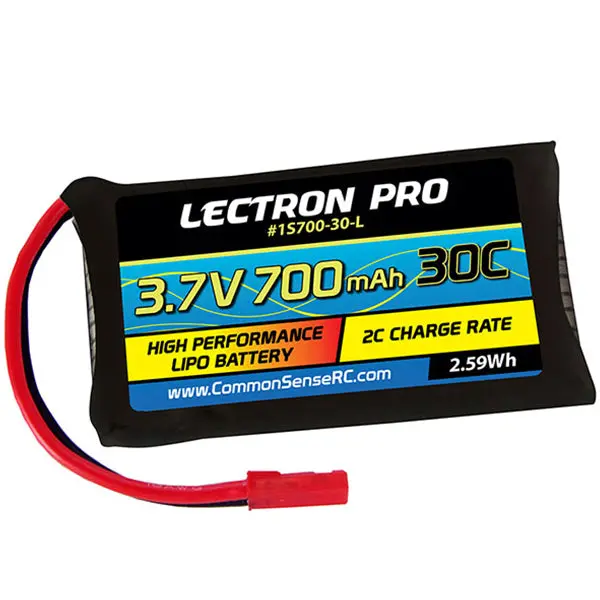 Common Sense Rc Lectron Pro 3.7V 700Mah 30C Lipo Battery With Jst Connector 1