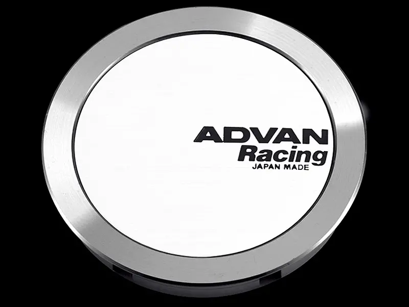 Advan 73Mm Full Flat Center Cap - White/Silver Alumite 1