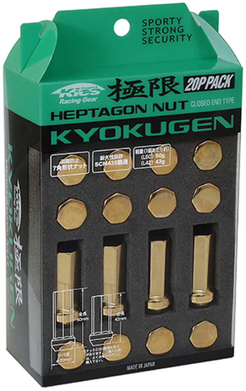 Project Kics 12X1.25 50Mm Kyokugen Pack - Gold (20 Pcs) 1