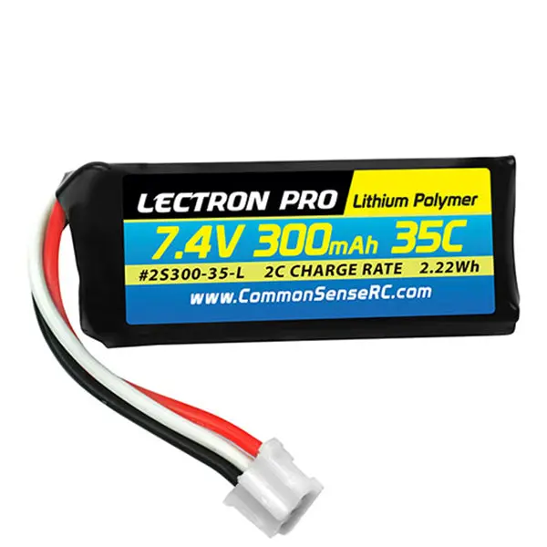 Common Sense Rc Lectron Pro 7.4V 300Mah 35C Lipo Battery With Umx Connector 1