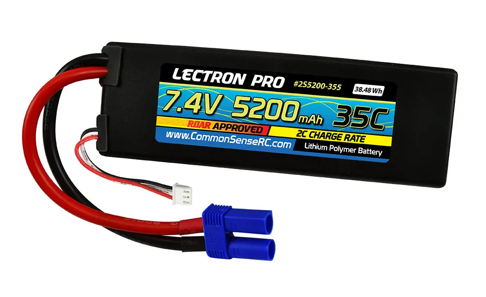 Common Sense Rc Lectron Pro 7.4V 5200Mah 35C Lipo Battery With Ec5 Connector For 1/10Th Scale Cars & Trucks 1