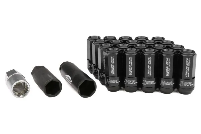 Project Kics Leggdura Racing Shell Type Lug Nut 54Mm Open-End Look 16 Pcs + 4 Locks 14X1.5 Black 1