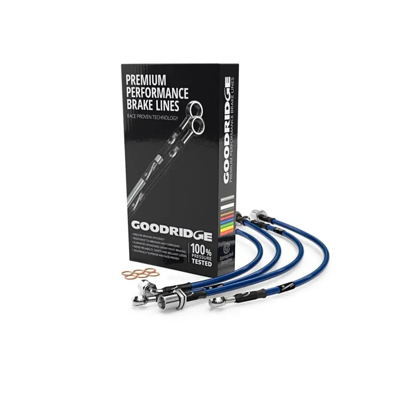 Goodridge 15-18 Ford Focus Rs Mk3 Phantom Stainless Steel Brake Line Kit - Electric Blue 1