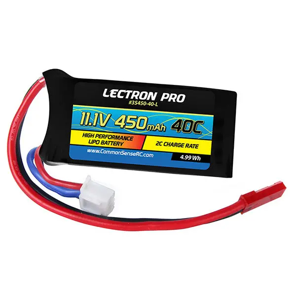Common Sense Rc Lectron Pro 11.1V 450Mah 40C Lipo Battery With Jst Connector 1
