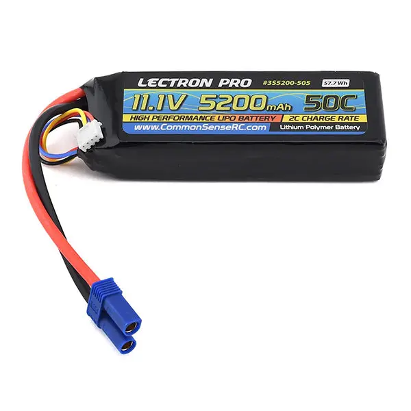 Common Sense Rc Lectron Pro 11.1V 5200Mah 50C Lipo Battery With Ec5 Connector 1