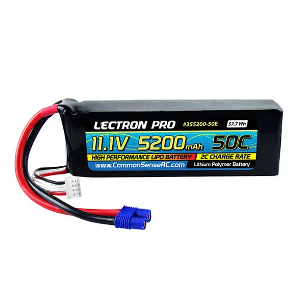 Common Sense Rc Lectron Pro 11.1V 5200Mah 50C Lipo Battery With Ec3 Connector 1