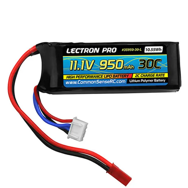 Common Sense Rc Lectron Pro 11.1V 950Mah 30C Lipo Battery With Jst Connector 1