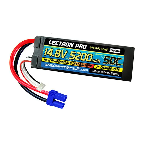 Common Sense Rc Lectron Pro 14.8V 5200Mah 50C Lipo Battery Hard Case With Ec5 Connector 1
