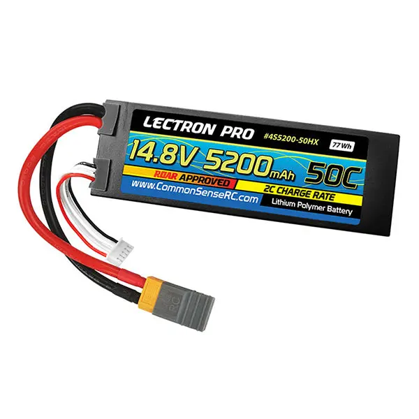Common Sense Rc Lectron Pro 14.8V 5200Mah 50C Lipo Battery Hard Case With Xt60 Connector + Csrc Adapter For Xt60 1