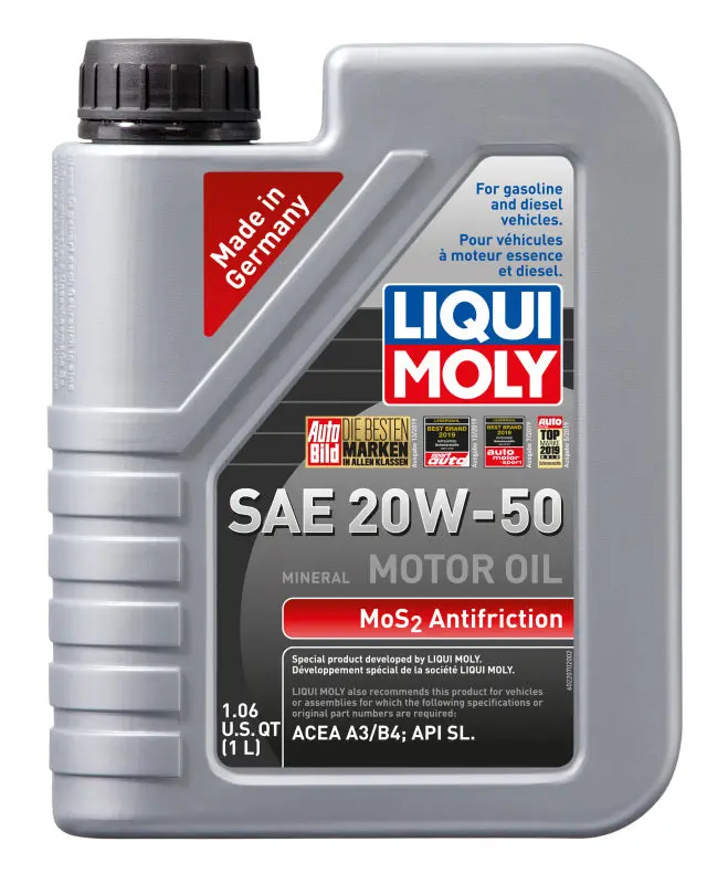 Liqui Moly 1L Mos2 Anti-Friction Motor Oil 20W50 2