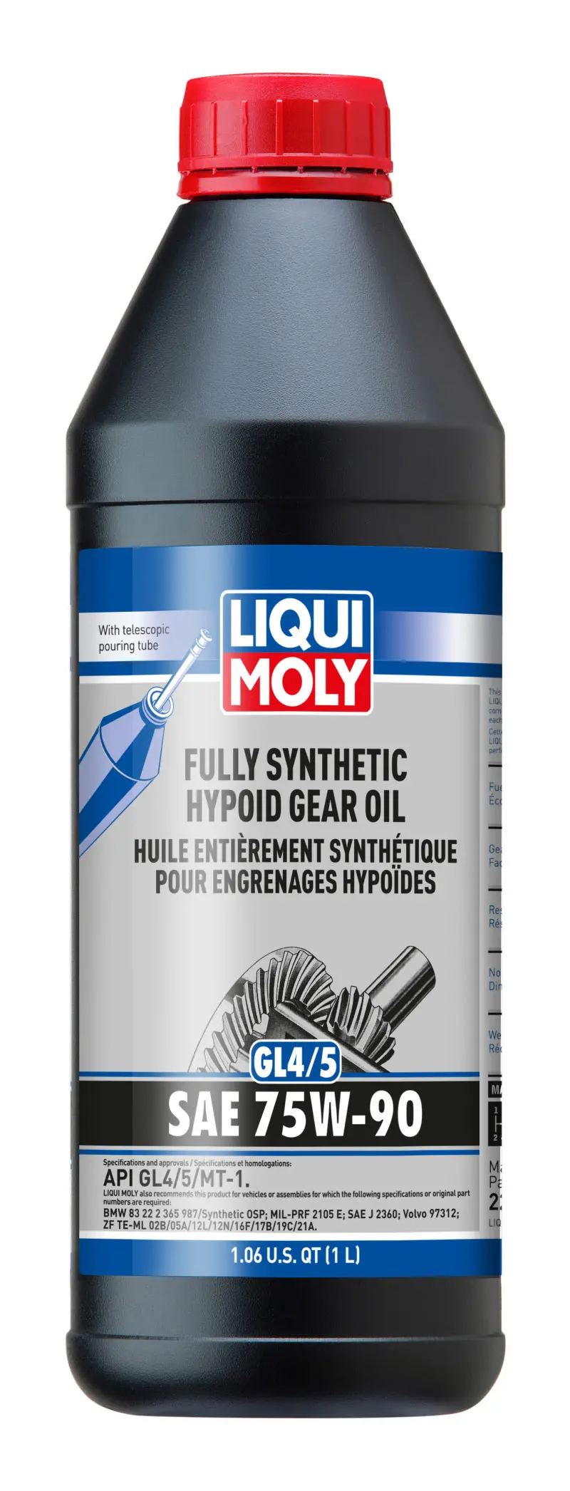 Liqui Moly 1L Fully Synthetic Hypoid Gear Oil (Gl4/5) 75W90 1