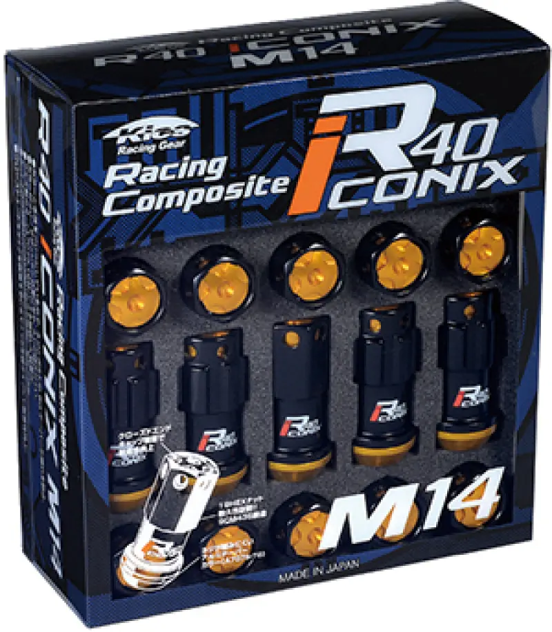 Project Kics 16+4 Black Lock & Lug Nuts R40 Iconix - 14X1.25 (Black Cap) 1