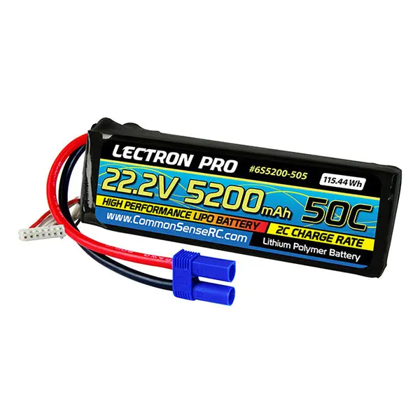 Common Sense Rc Lectron Pro 22.2V 5200Mah 50C Lipo Battery With Ec5 Connector 1