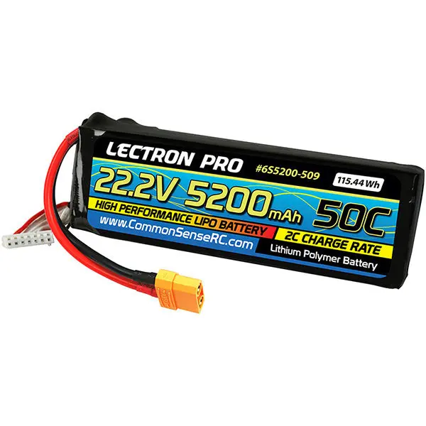 Common Sense Rc Lectron Pro 22.2V 5200Mah 50C Lipo Battery With Xt90 Connector 1