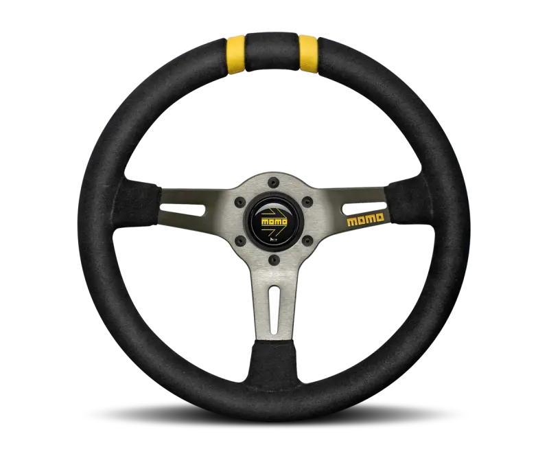 Momo Moddrift Steering Wheel 330 Mm - Black Suede/Anthracite Spokes/2 Stripes 1
