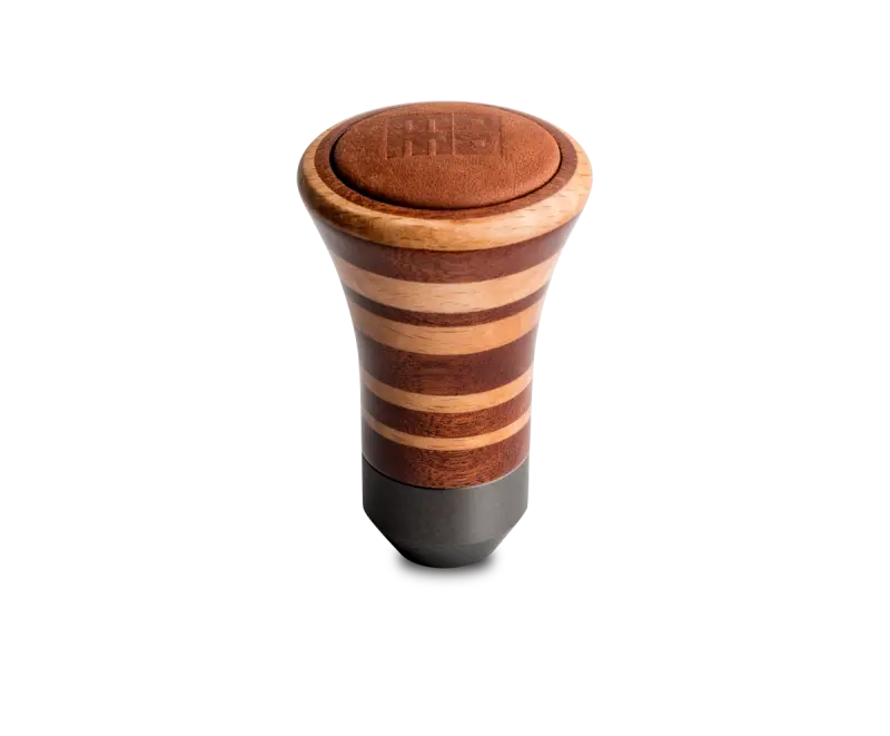 Momo Trofeo Heritage Shift Knob - Tall Wood, Layered Mahogany And Beechwood, Leather Insert Top 1