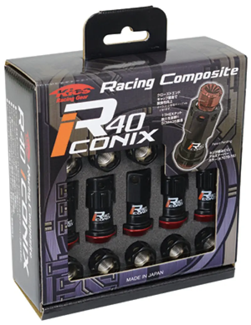Project Kics 14X1.50 Black Lock W/ Gold Floating Washer W/ Capless Lug Nuts 16+4 1