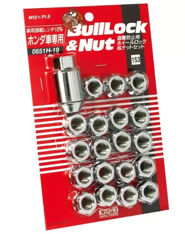 Project Kics 12X1.50 Chrome Bulllock And Nut Set Open 19Mm Hex - 16 Lugs + 4 Locks 1