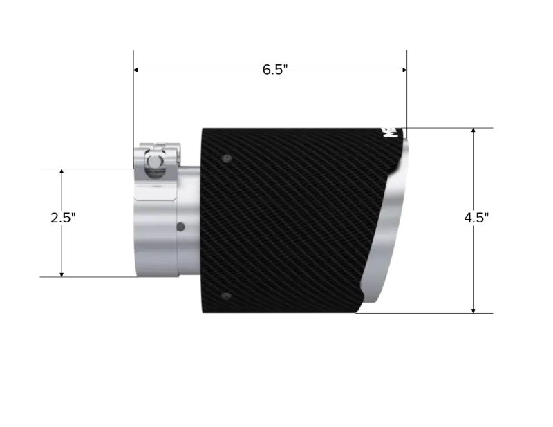Mbrp Universal Carbon Fiber Tip 2.5In Id / 4.5In Od Out / 6.5In Length Angle Cut Dual Wall 2