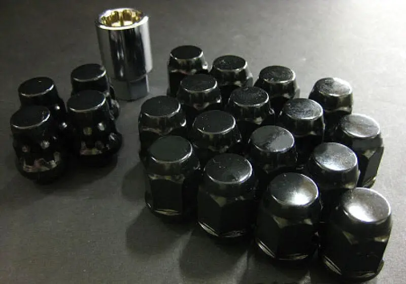 Project Kics 16 Lugs + 4 Locks Black Bullock And Nut Set - 12X1.25 1