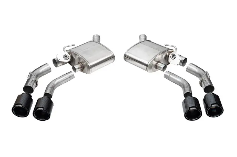 Corsa 2016-2024 Chevrolet Camaro Ss / Zl1 Valved Axle-Back Exhaust W/ Black Carbon Fiber Quad Tips 1
