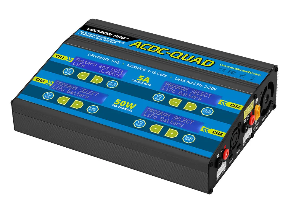 Common Sense Rc Lectron Pro Acdc-Quad - Four-Port Multi-Chemistry Balancing Charger (Lipo/Life/Lihv/Nimh) 1