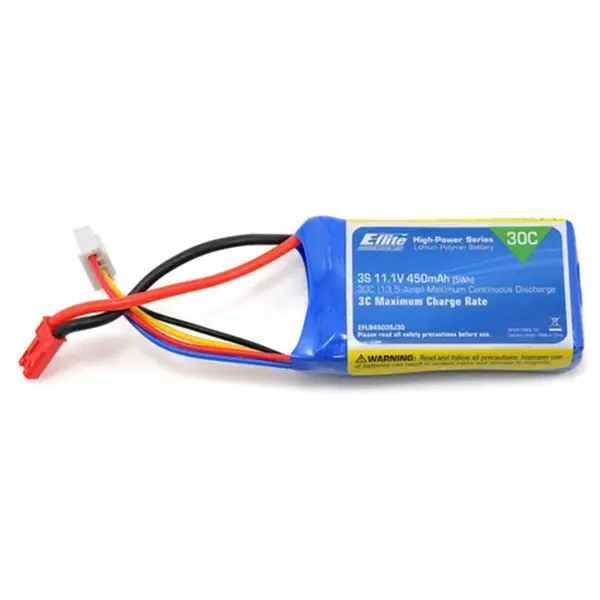 E-Flite 3S Lipo Battery 30C (11.1V/450Mah) W/Jst Connector 1