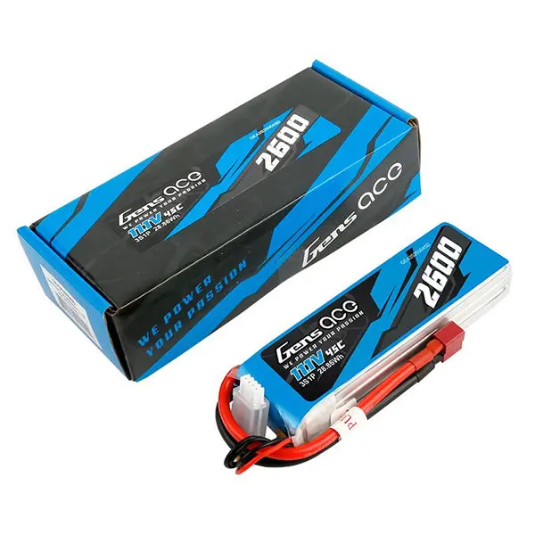 Gens Ace 3S Lipo Battery 45C (11.1V/2600Mah) W/T-Style Connector 1