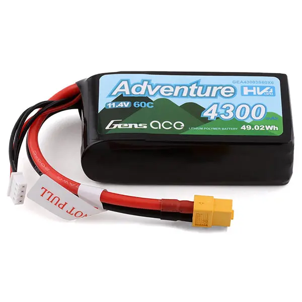 Gens Ace 3S Lihv Lipo Battery 60C (11.4V/4300Mah) W/Xt-60 Connector 1