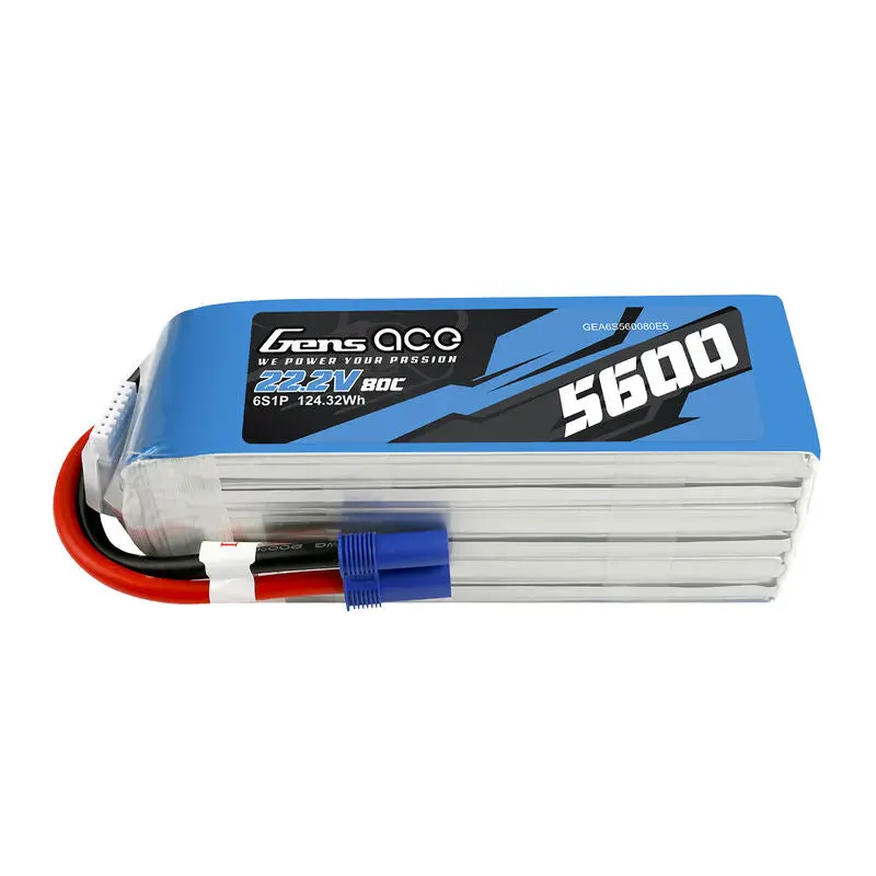 Gensace 22.2V 5600Mah 6S 80C Lipo Battery: Ec5 1