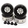 Hot Racing Silver Beadlock 1.9 Rims Black Rings 1