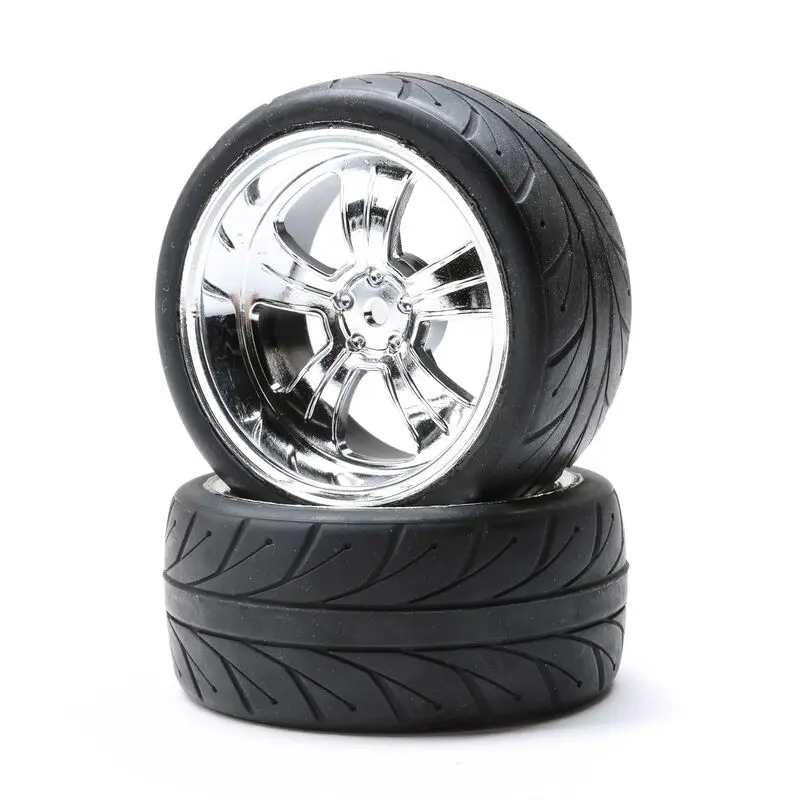 Losi 54X30mm Pre-Mounted Rear Tires W/5-Spoke Wheels (Chrome) (2) 1
