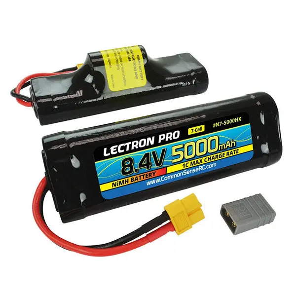 Common Sense Rc Lectron Pro Nimh 8.4V (7-Cell) 5000Mah Hump Pack With Xt60 Connector + Csrc Adapter For Xt60 1