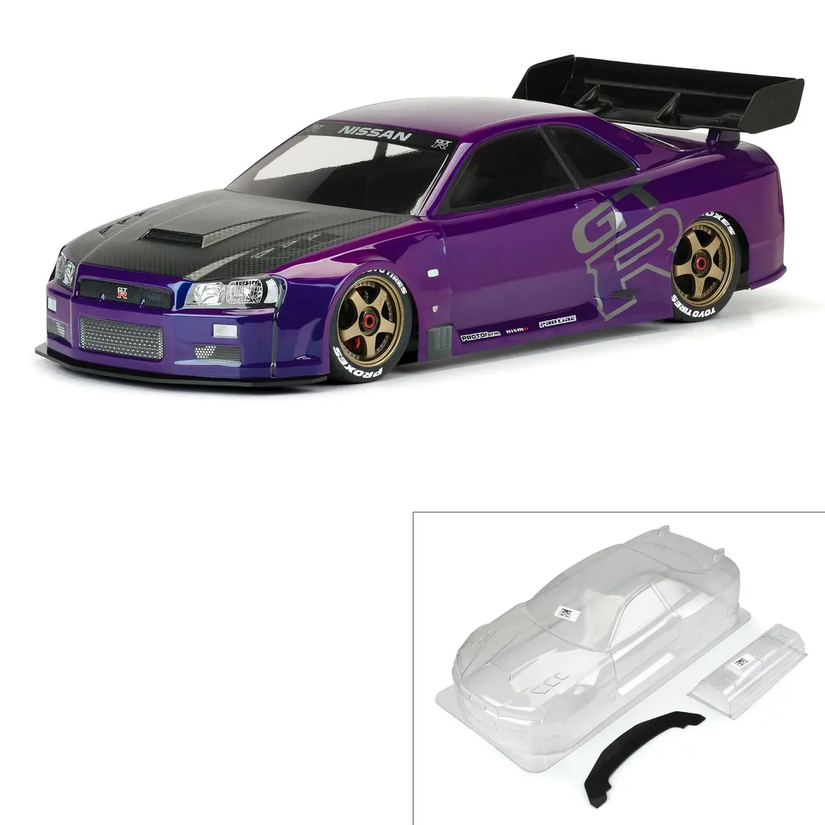 Protoform 1/7 2002 Nissan Skyline Gt-R R34 Clear Body: Arrma Infraction 6S 1