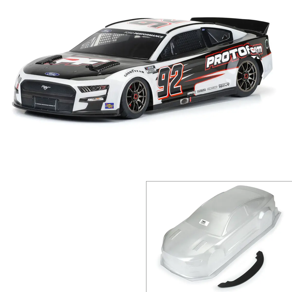 Protoform 1/7 2022 Nascar Cup Series Ford Mustang Clear Body: Infraction 6S 1