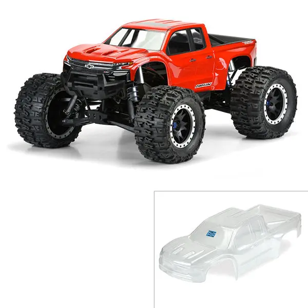 Pro-Line 2019 Chevy Silverado Z71 Trail Boss Pre-Cut Monster Truck Body (Clear) (X-Maxx) 1