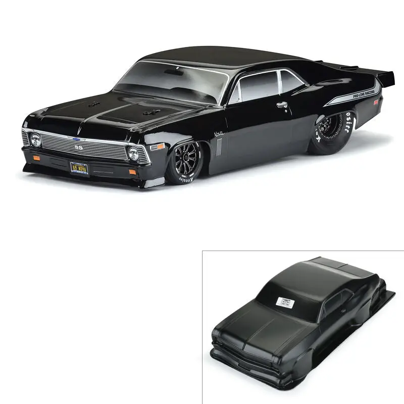 Pro-Line 1969 Nova Short Course No Prep Drag Racing Body (Black) (Tough-Color) 1