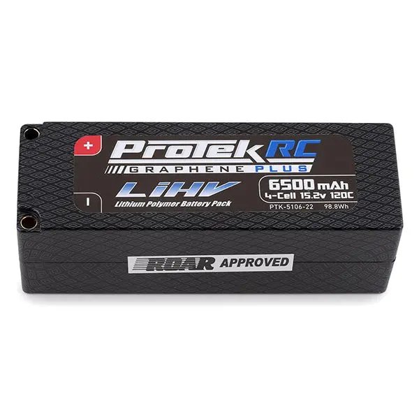 Protek Rc 4S 120C Low Ir Si-Graphene + Hv Lipo Battery (15.2V/6500Mah) W/5Mm Connector (Roar Approved) 1