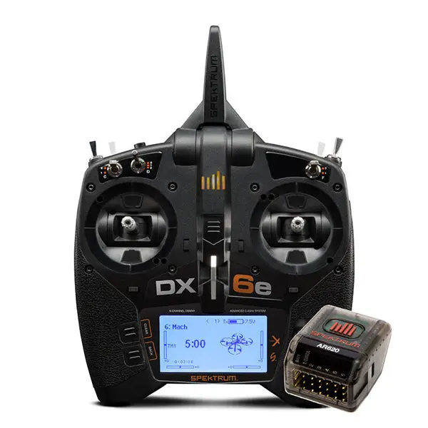 Spektrum Rc Dx6e 6-Channel 2.4Ghz Aircraft Radio System W/Ar620 Receiver 1
