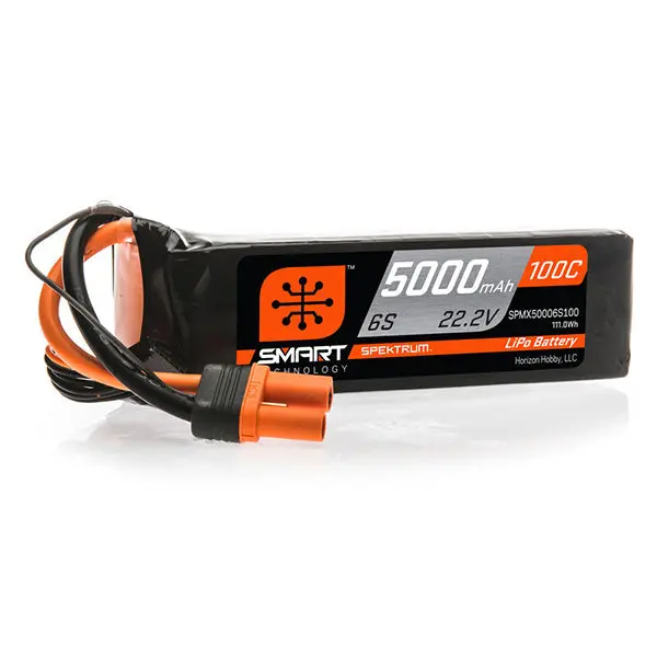 Spektrum Rc 6S Smart Lipo 100C Battery Pack W/Ic5 Connector (22.2V/5000Mah) 1